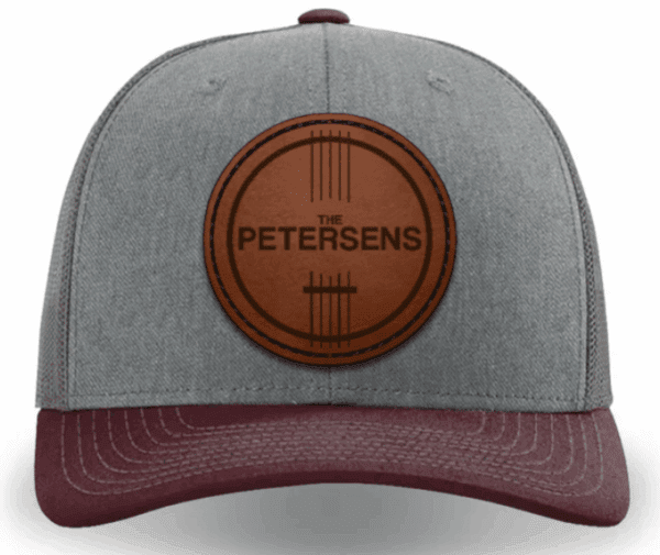 Leather Patch Hat - Maroon/Heather Grey/Charcoal